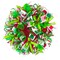 Whimiscal Christmas Wreath Holiday Home Decor Red Green Wired ribbons full 24"x24"x6" product 2